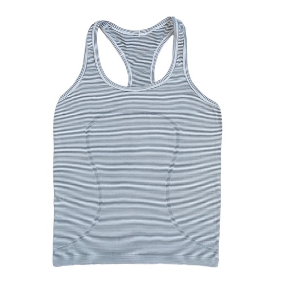 Lululemon Swiftly Tech Striped Black & White Tank Size 10 Workout Shirt Women’s - Picture 3 of 10